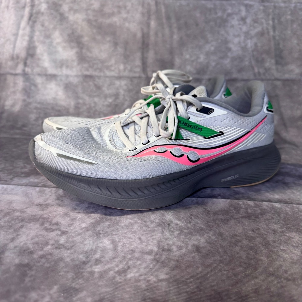 Saucony Guide 16 Women Sz 9 Running Shoes Grey Pink Green Stability Sneakers